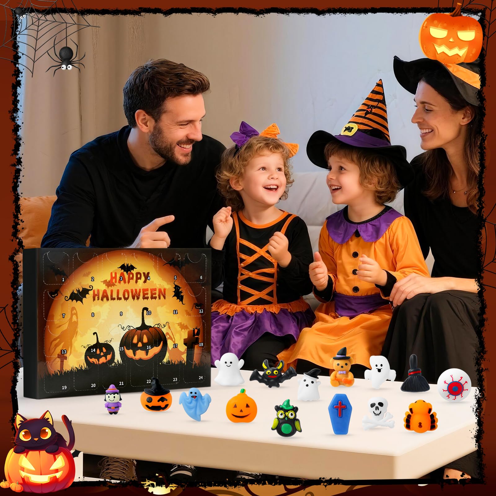 Halloween Advent Calendar 2025 with Mochi Squishy Toys 24 Days, Mini Squishy Advent Calendar for Kids, Boys, Girls, Teen (Hallow